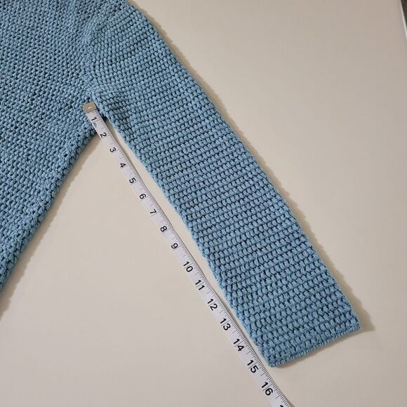 Lauren Ralph Lauren Women's Slate Blue Hand Knit Boatneck Pullover Sweater - Picture 6 of 10